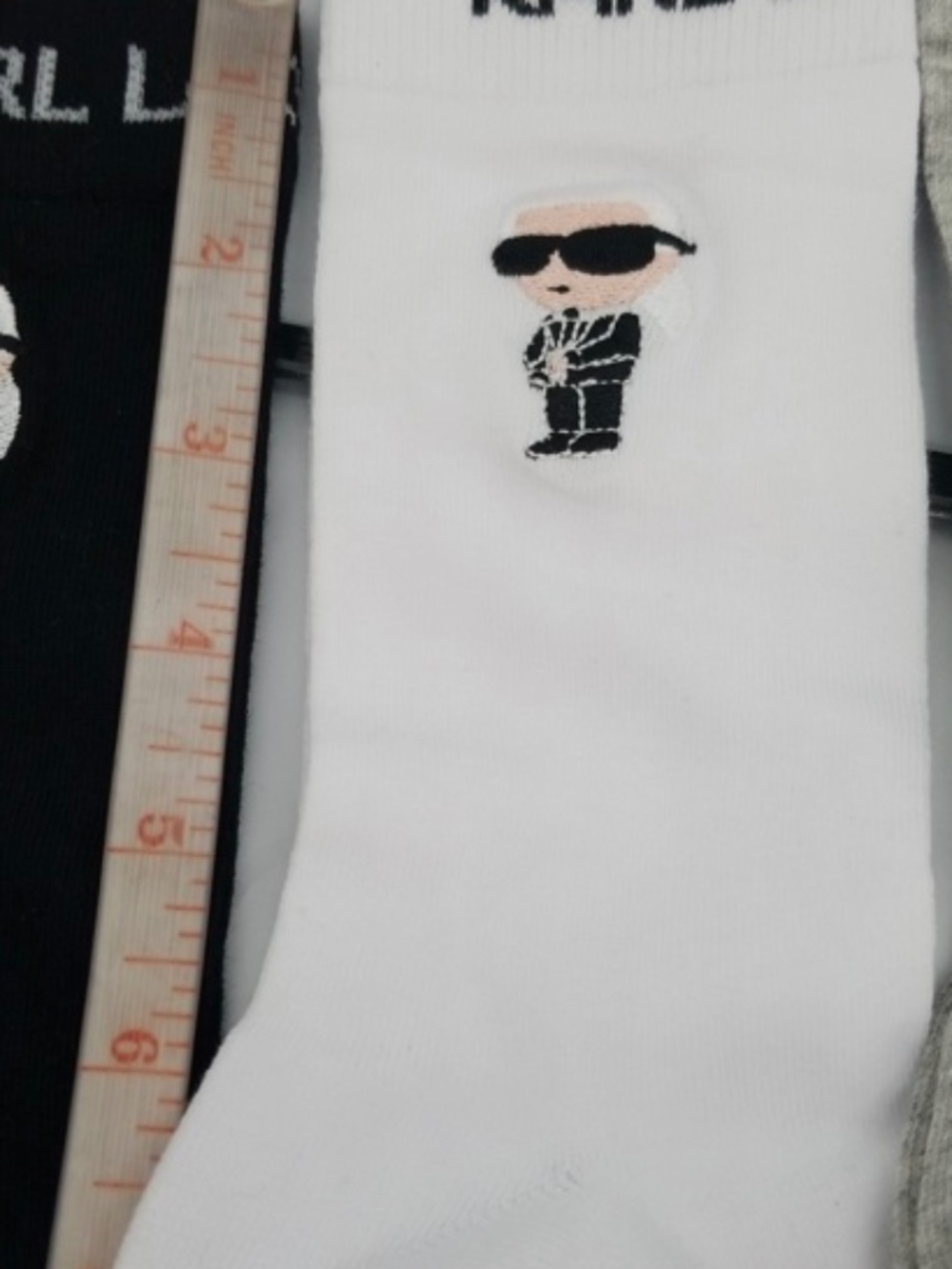 Karl Lagerfeld 3pc Crew Socks Embroidered Brand New